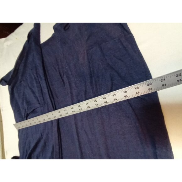 Boden Womens Open Front Cardigan Sweater 14 Blue 3/4 Sleeve Pockets Lightweight - Picture 7 of 8